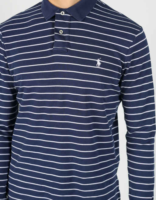 Vintage Polo Ralph Lauren m polo shirt in navy blue, 3 of 4