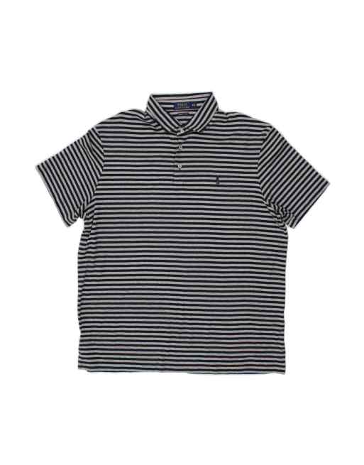 Vintage Polo Ralph Lauren Polo Shirt 2XL In Blue Striped