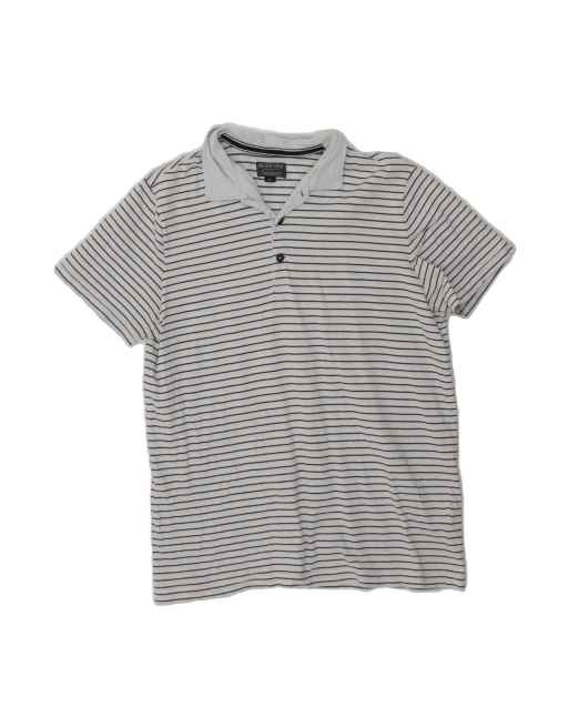 Vintage Polo Ralph Lauren Polo Shirt Large In Grey Striped