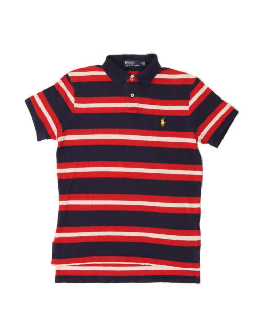 Vintage Polo Ralph Lauren Polo Shirt Medium In Blue Striped