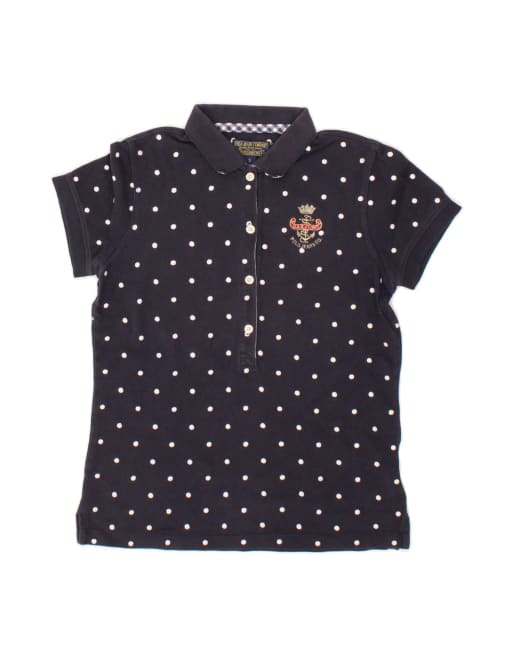 Vintage Polo Ralph Lauren Polo Shirt UK 10 Small In Blue Polka Dot