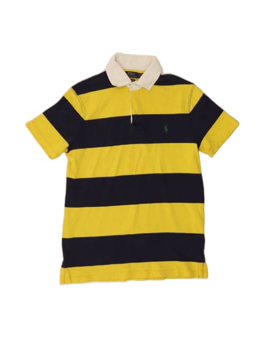 Vintage Polo Ralph Lauren Rugby Polo Shirt Medium In Yellow Striped
