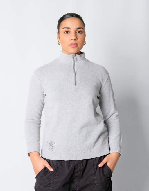 Vintage Polo Ralph Lauren S Knit Sweatshirt Grey Quarter Zip
