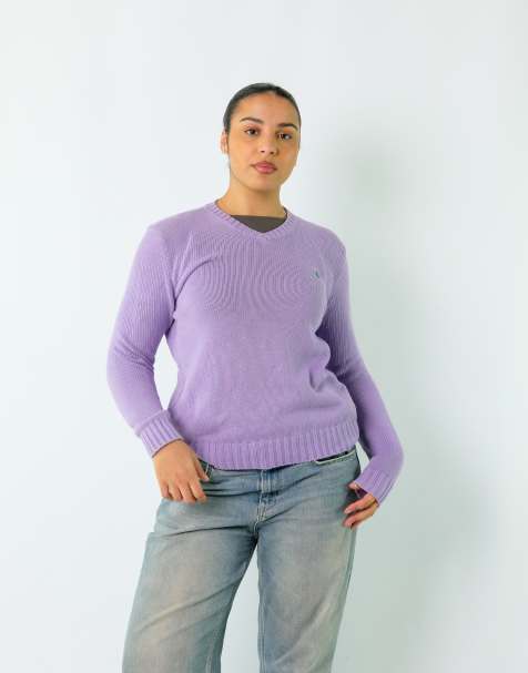 Vintage Polo Ralph Lauren S Knit Sweatshirt Purple - view 1