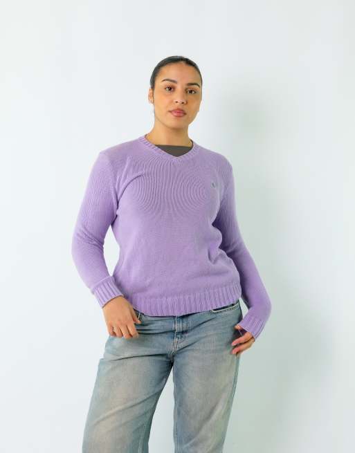 Vintage Polo Ralph Lauren S Knit Sweatshirt Purple