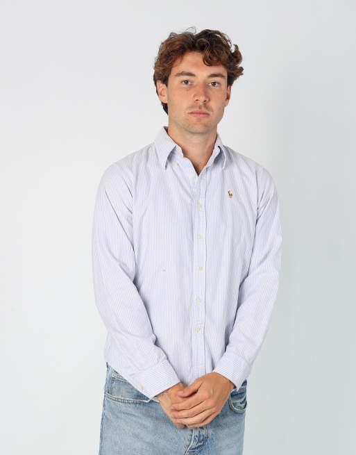 Vintage Polo Ralph Lauren s long sleeve shirt in light blue Striped