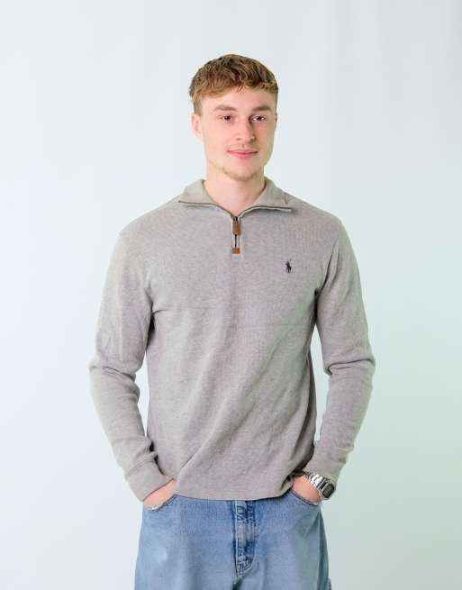 Vintage Polo Ralph Lauren S Sweatshirt Grey Quarter Zip