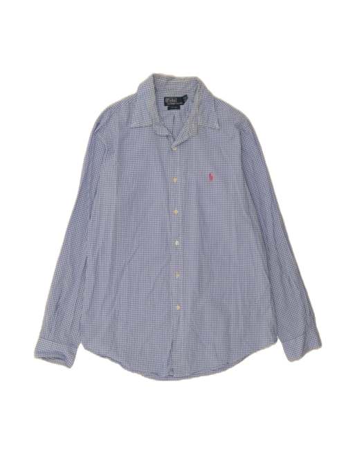 Vintage Polo Ralph Lauren Shirt Large In Blue Gingham