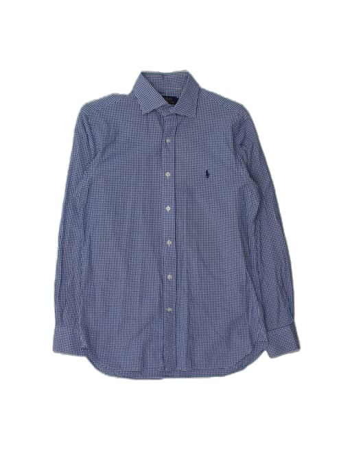 Vintage Polo Ralph Lauren Shirt Size 15 38 Medium In Blue Gingham