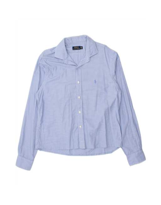 Vintage Polo Ralph Lauren Shirt Size 16 1/2 42 Large In Blue Check