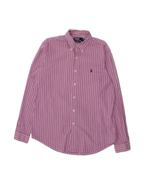 Vintage Polo Ralph Lauren Shirt Size 16 1/2 42 Large In Purple Striped - view 1