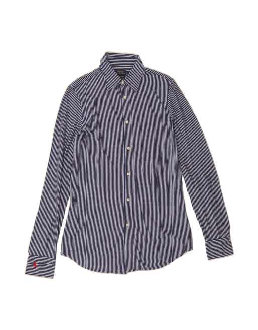 Vintage Polo Ralph Lauren Shirt UK 14 Large In Blue Pinstripe