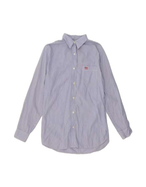 Vintage Polo Ralph Lauren Shirt UK 14 Medium In Blue Pinstripe