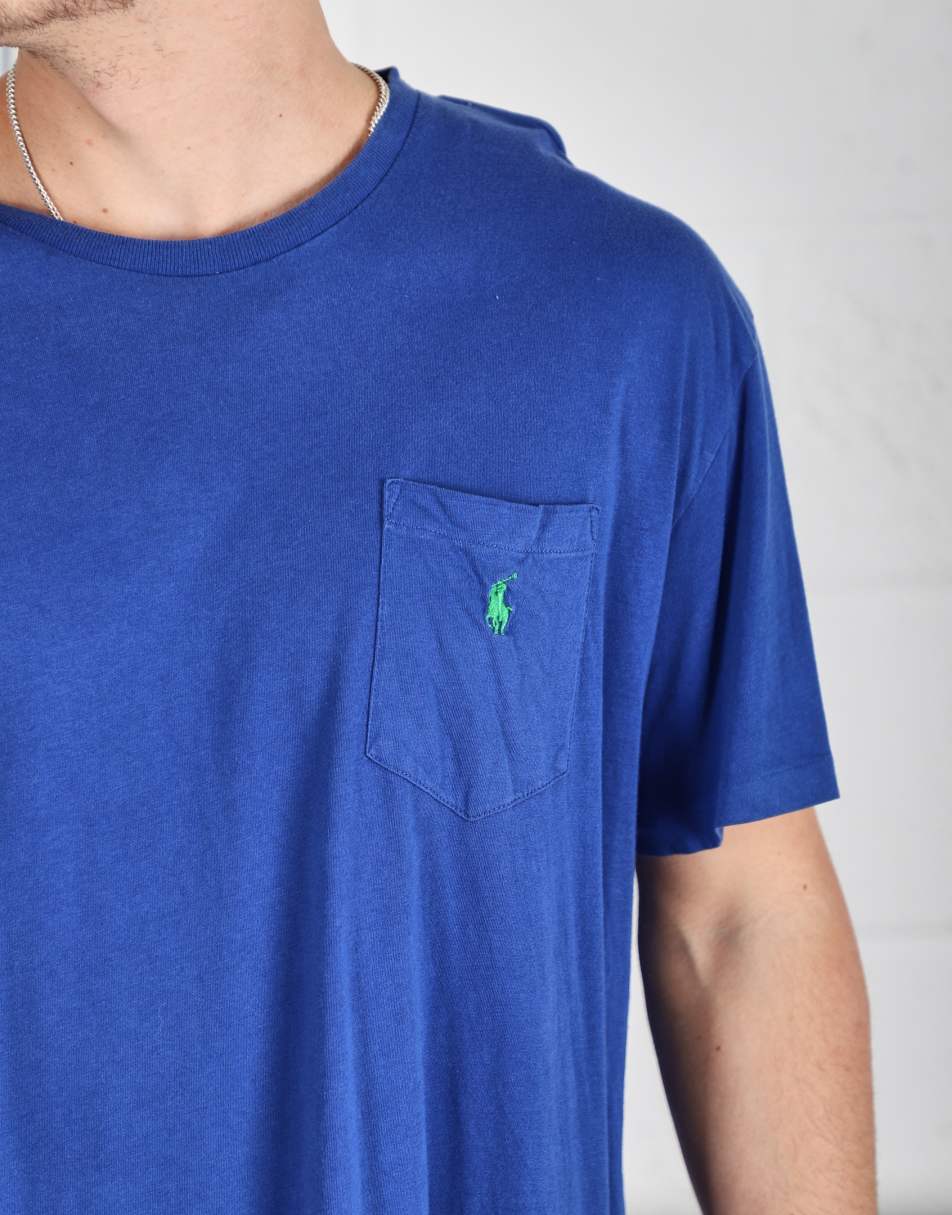 Vintage Polo Ralph Lauren Size L pocket logo t-shirt in blue 1
