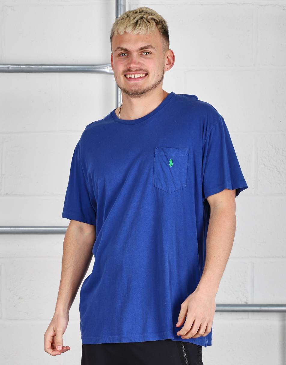 Vintage Polo Ralph Lauren Size L pocket logo t-shirt in blue 2