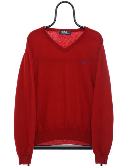 Vintage polo ralph lauren size m jumper in red  
