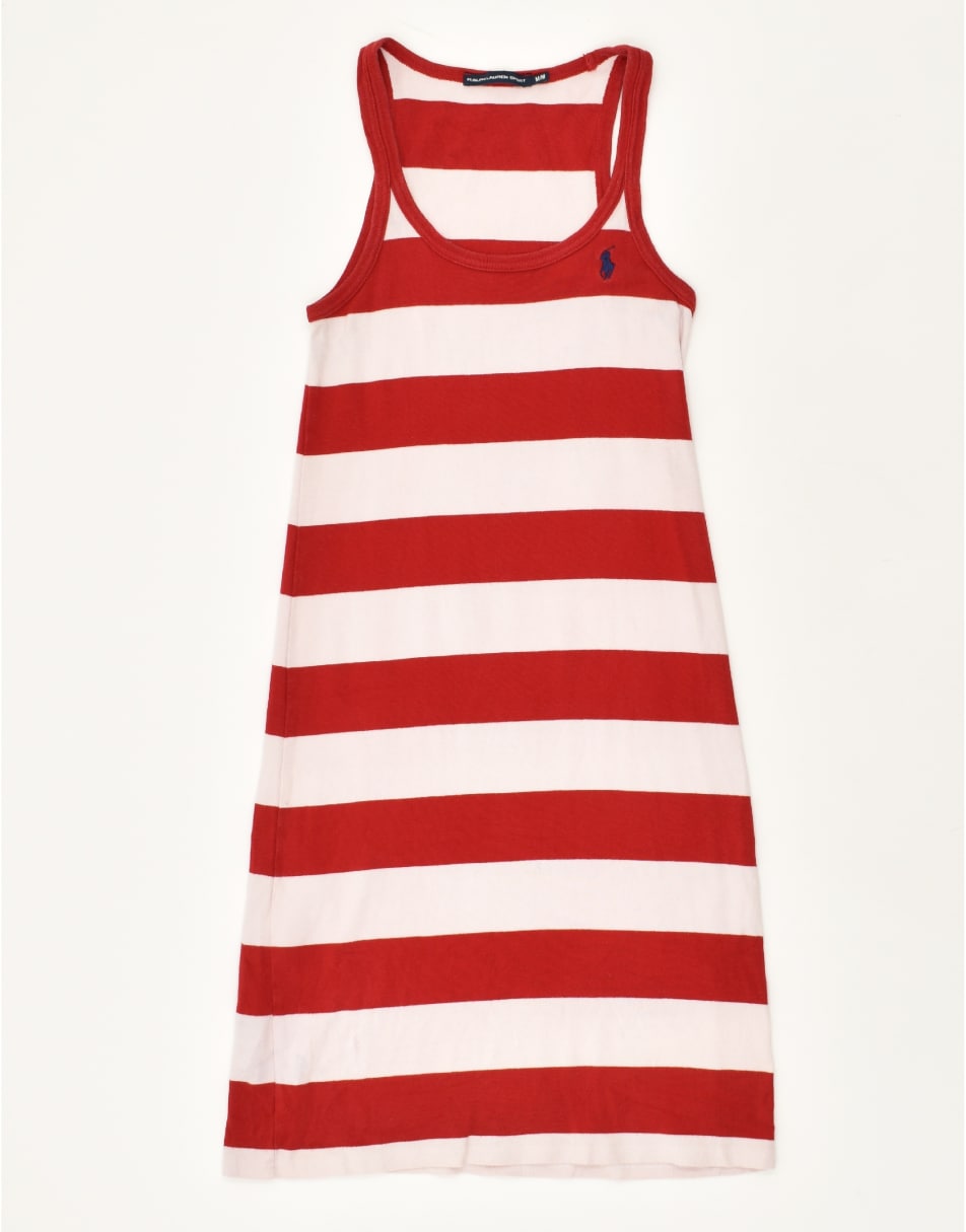 Vintage Polo Ralph Lauren Size M Striped T-Shirt Dress in Red