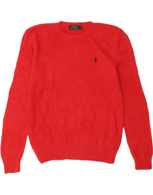 Vintage Polo Ralph Lauren Size S Crew Neck Jumper Sweater in Red