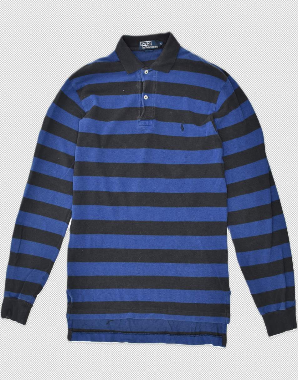 Vintage Polo Ralph Lauren Size S striped long sleeve polo shirt in navy blue