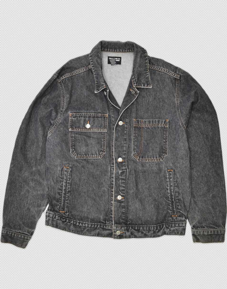 Vintage Polo Ralph Lauren Size XL distressed western denim jacket in black