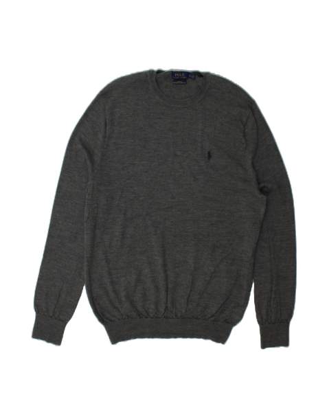 Vintage Polo Ralph Lauren Slim Fit Crew Neck Jumper XL In Grey Wool - view 1
