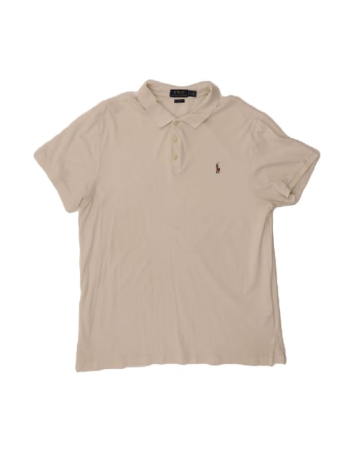 Vintage Polo Ralph Lauren Slim Fit Polo Shirt XL In Off In White
