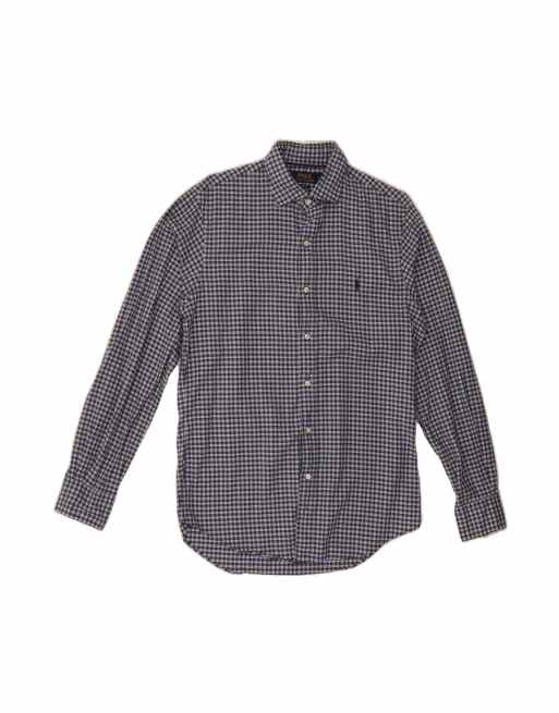 Vintage Polo Ralph Lauren Slim Fit Shirt Medium In Blue Check