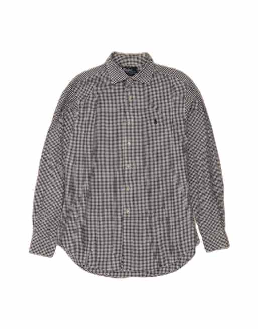 Vintage Polo Ralph Lauren Stanton Classic Fit Shirt Large In Blue Check