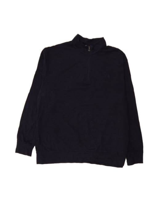 Vintage Polo Ralph Lauren Sweatshirt Jumper 2XL In Blue Herringbone