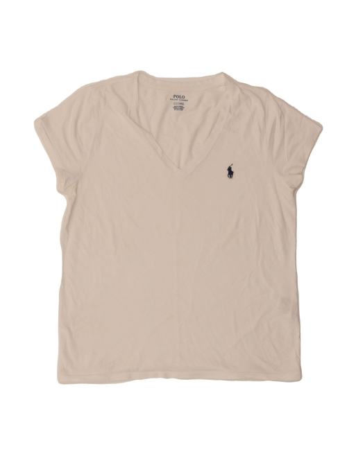 Vintage Polo Ralph Lauren T-shirt Top UK 16 Large In White