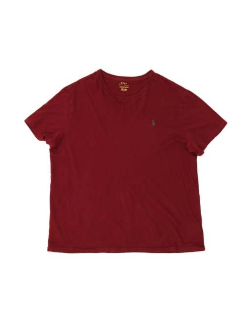 Vintage Polo Ralph Lauren T-shirt Top XL In Burgundy