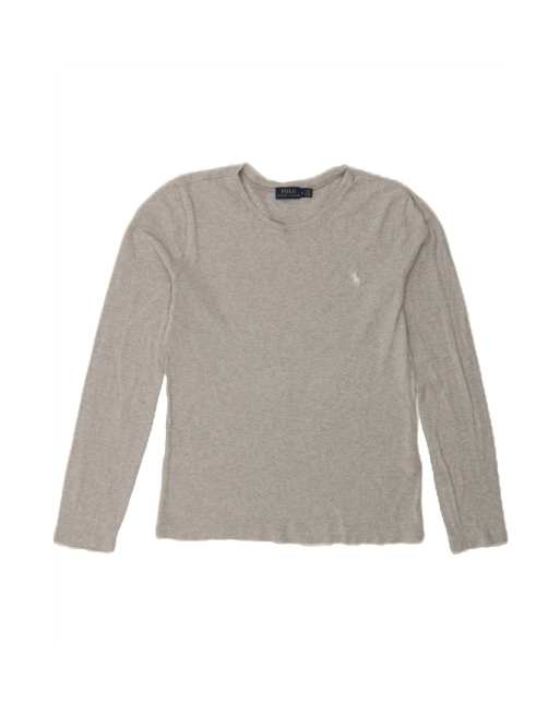 Vintage Polo Ralph Lauren Top Long Sleeve UK 12 Medium In Grey