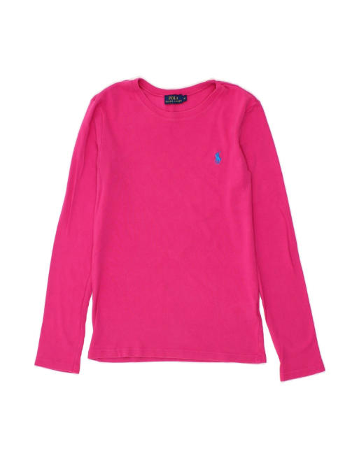 Vintage Polo Ralph Lauren Top Long Sleeve UK 12 Medium In Pink
