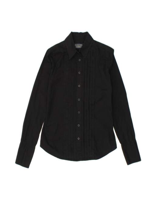 Vintage Polo Ralph Lauren Tuxedo Shirt Uk 12 Medium In Black