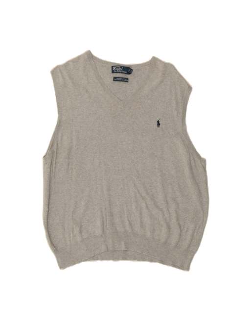 Vintage Polo Ralph Lauren Vest Tank Top 2XL In Grey