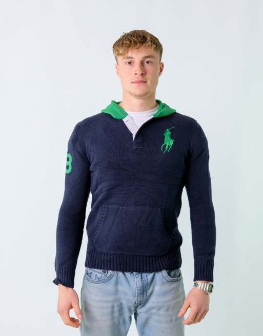 Vintage Polo Ralph Lauren XL Hoodie Navy Blue