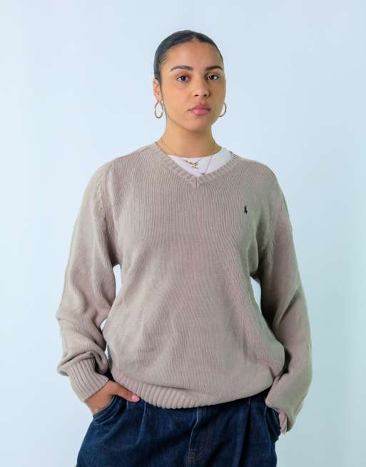 Vintage Polo Ralph Lauren XL Knit Jumper in Beige