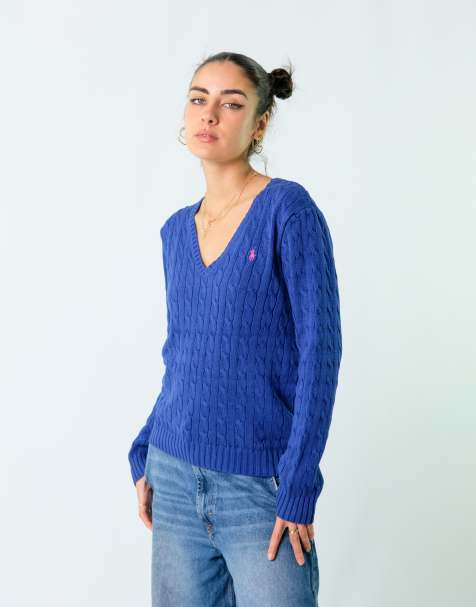 Vintage Polo Ralph Lauren XL Knit Sweatshirt Blue - view 1