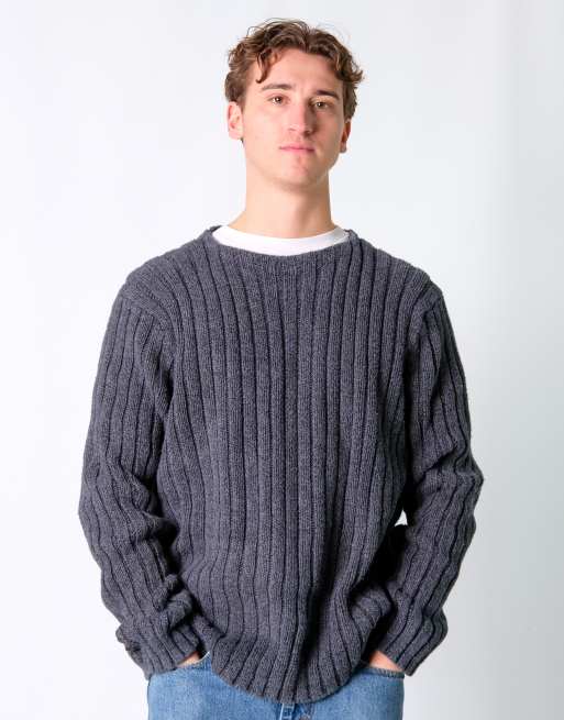 Vintage Polo Ralph Lauren XL Knit Sweatshirt Charcoal Grey