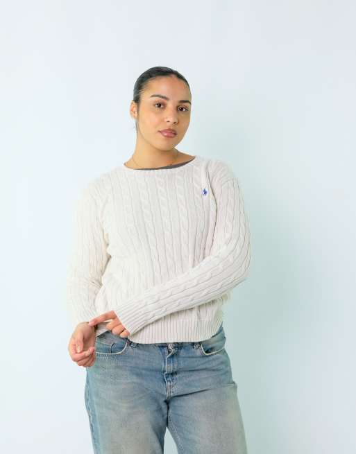 Vintage Polo Ralph Lauren XL Knit Sweatshirt Cream
