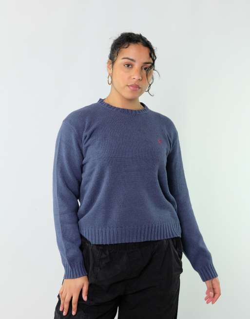Vintage Polo Ralph Lauren XL Knit Sweatshirt Navy Blue