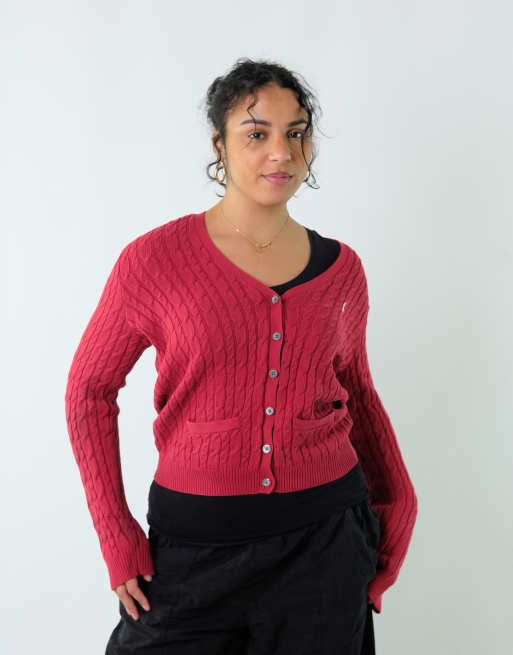 Vintage Polo Ralph Lauren XL Knit Sweatshirt Red Cardigan