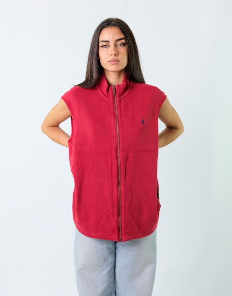 Vintage Polo Ralph Lauren XL Knit Vest Red Zip - view 1