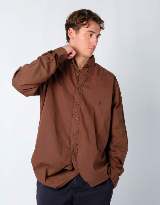 Vintage Polo Ralph Lauren XL Long Sleeve Shirt Brown, 3 of 4