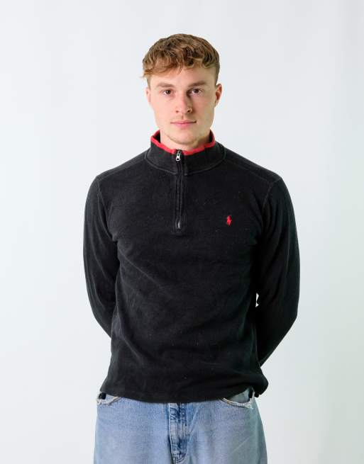 Vintage Polo Ralph Lauren XL Sweatshirt Black Quarter Zip