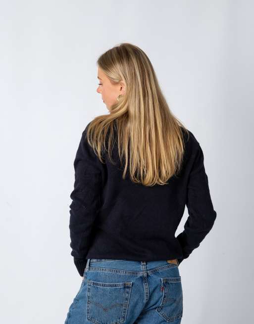 Vintage Polo Ralph Lauren XS Knit Sweatshirt Navy Blue, 3 of 4