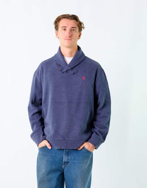 Vintage Polo Ralph Lauren XXL Knit Jumper Navy Blue - view 1