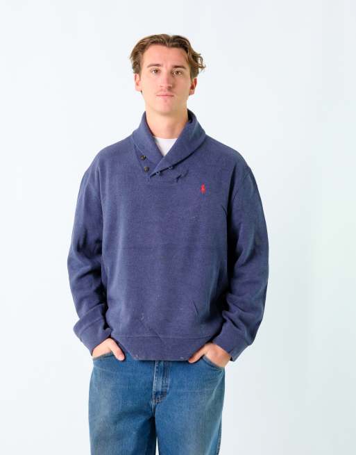 Vintage Polo Ralph Lauren XXL Knit Jumper Navy Blue