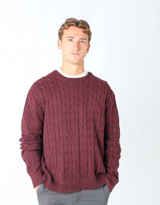 Vintage Polo Ralph Lauren xxl knit sweatshirt in burgundy red