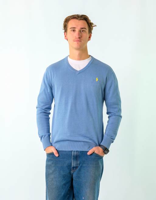 Vintage Polo Ralph Lauren XXL Knit Sweatshirt Light Blue